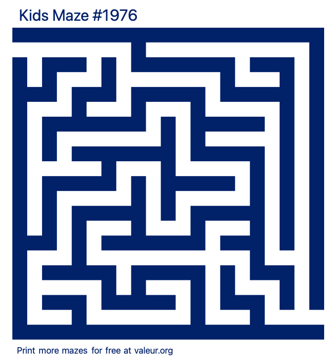 Free Printable Kids Maze number 1976