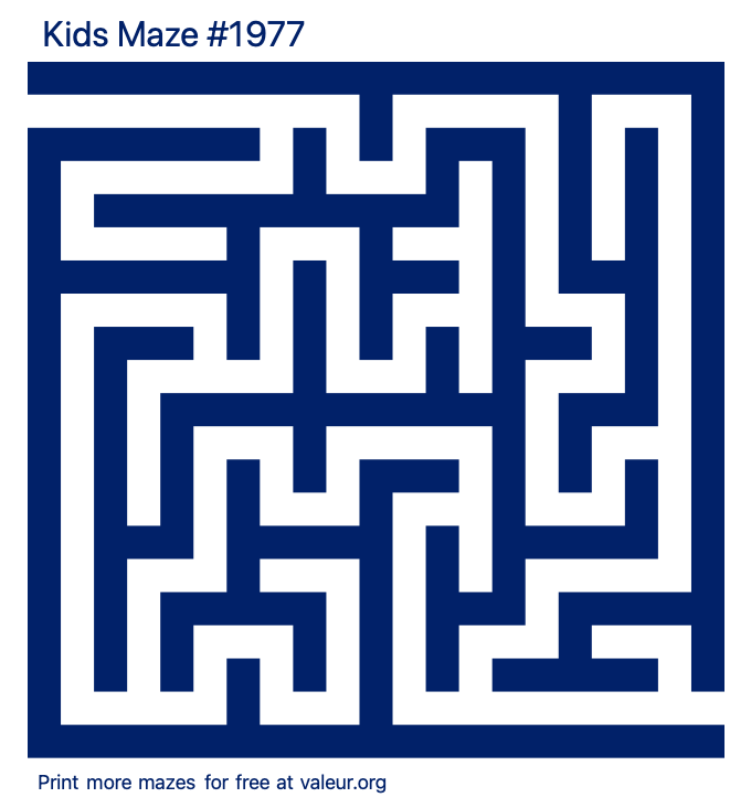 Free Printable Kids Maze number 1977