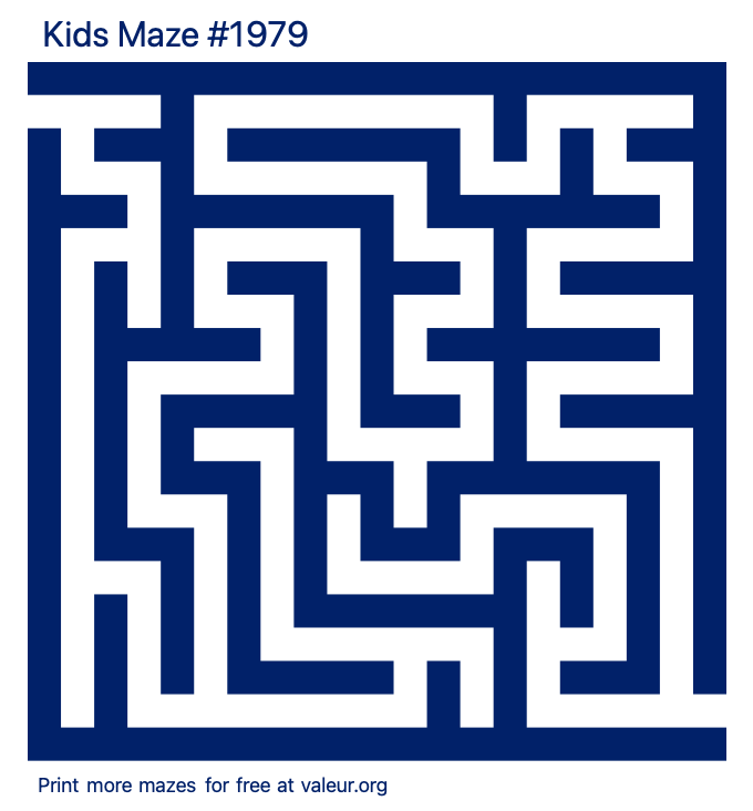 Free Printable Kids Maze number 1979