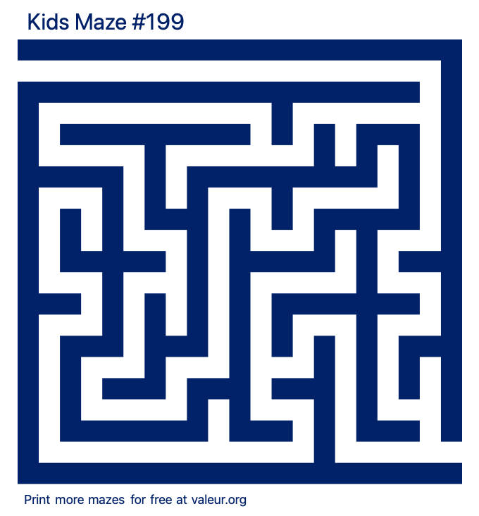 Free Printable Kids Maze number 199