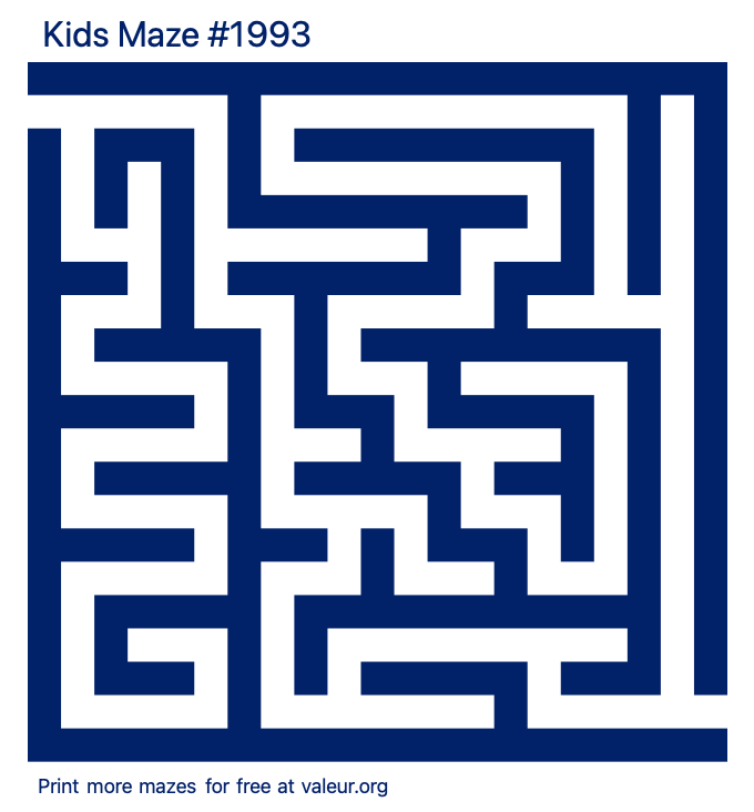 Free Printable Kids Maze number 1993