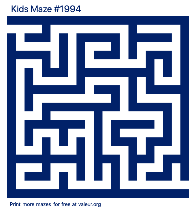 Free Printable Kids Maze number 1994