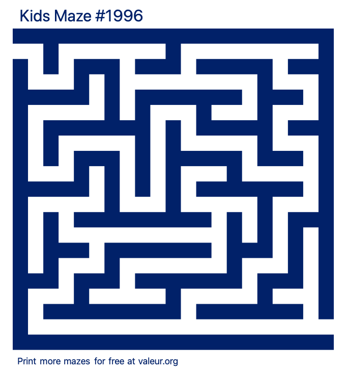 Free Printable Kids Maze number 1996