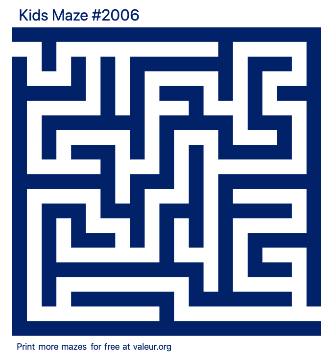 Free Printable Kids Maze number 2006