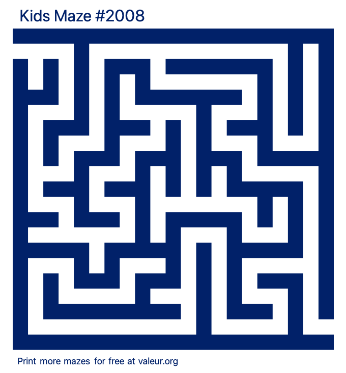 Free Printable Kids Maze number 2008