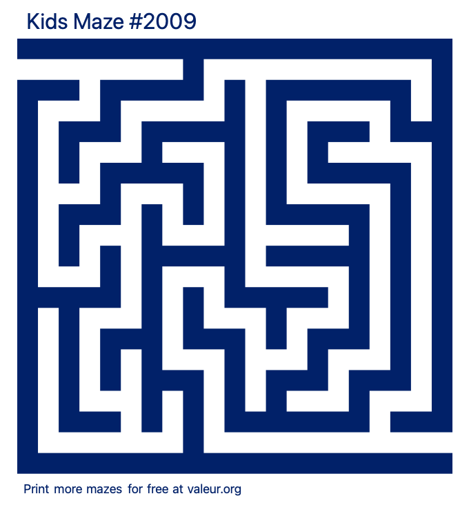 Free Printable Kids Maze number 2009