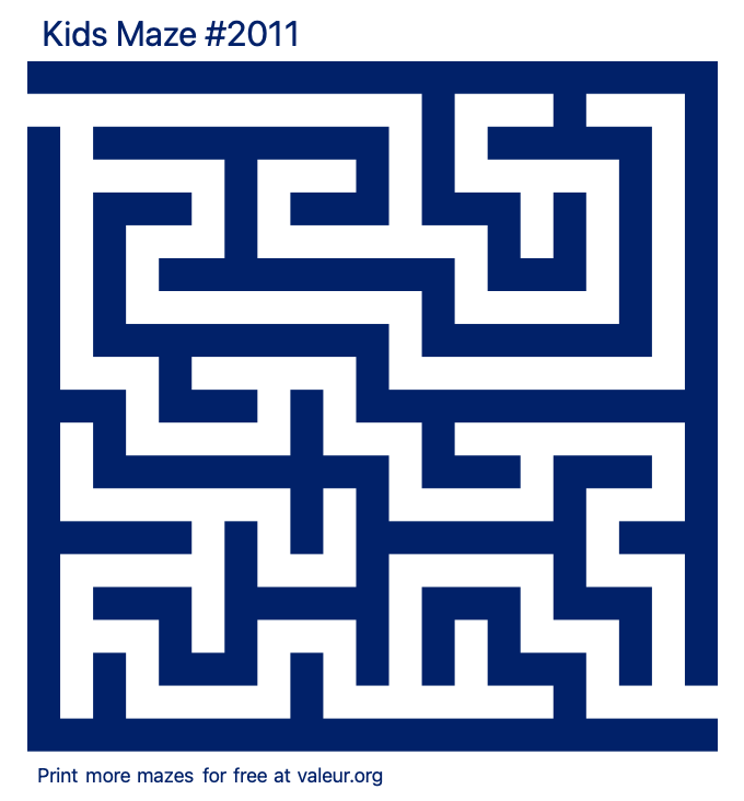Free Printable Kids Maze number 2011