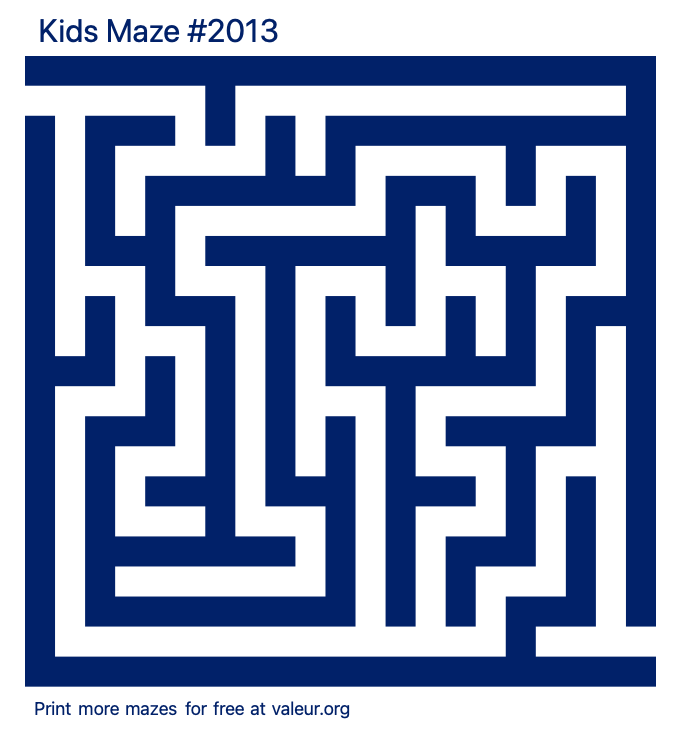 Free Printable Kids Maze number 2013