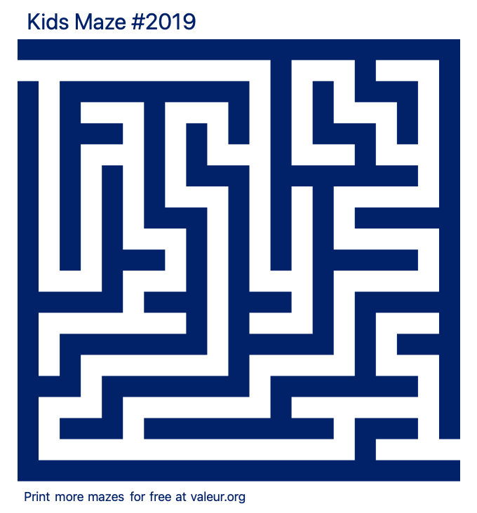 Free Printable Kids Maze number 2019