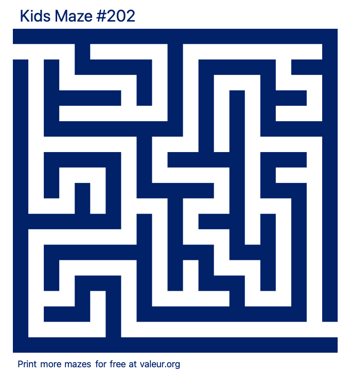 Free Printable Kids Maze number 202