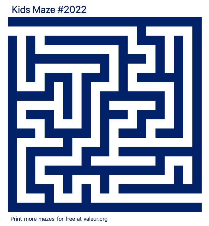Free Printable Kids Maze number 2022