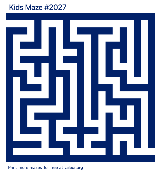 Free Printable Kids Maze number 2027