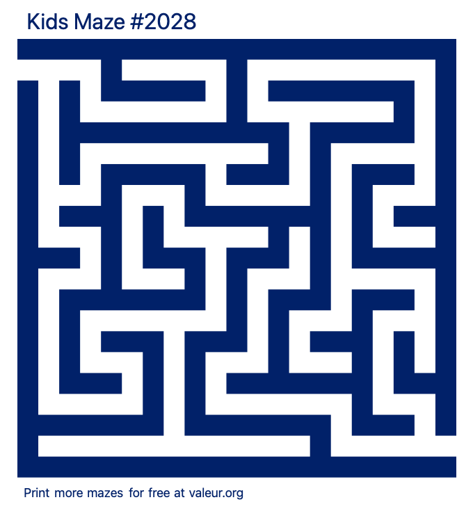 Free Printable Kids Maze number 2028