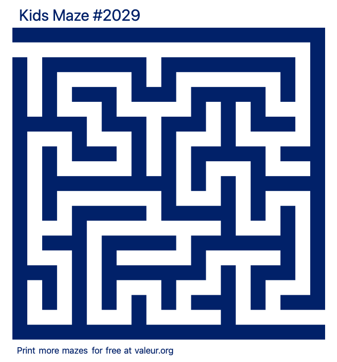 Free Printable Kids Maze number 2029