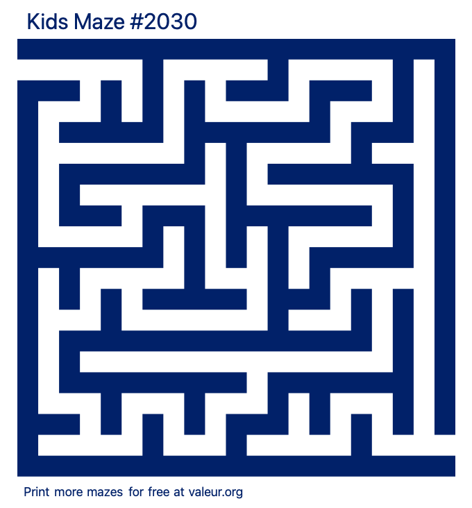 Free Printable Kids Maze number 2030