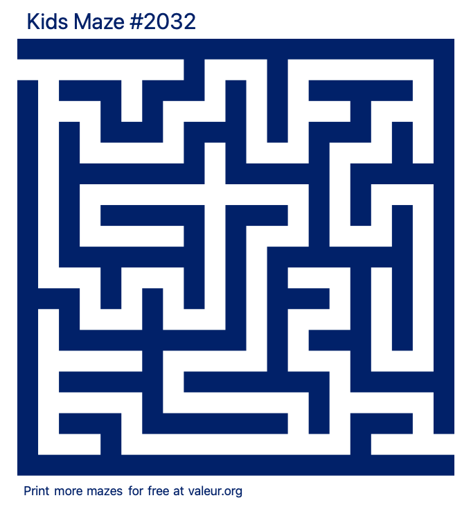 Free Printable Kids Maze number 2032