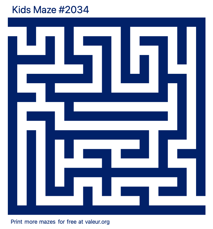 Free Printable Kids Maze number 2034