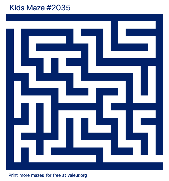Free Printable Kids Maze number 2035
