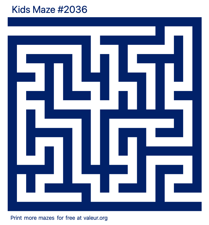 Free Printable Kids Maze number 2036