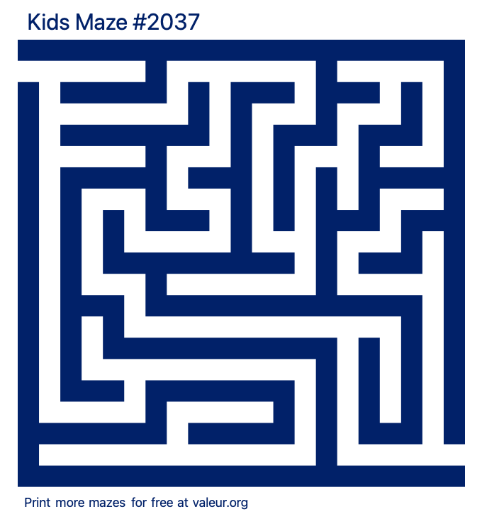 Free Printable Kids Maze number 2037