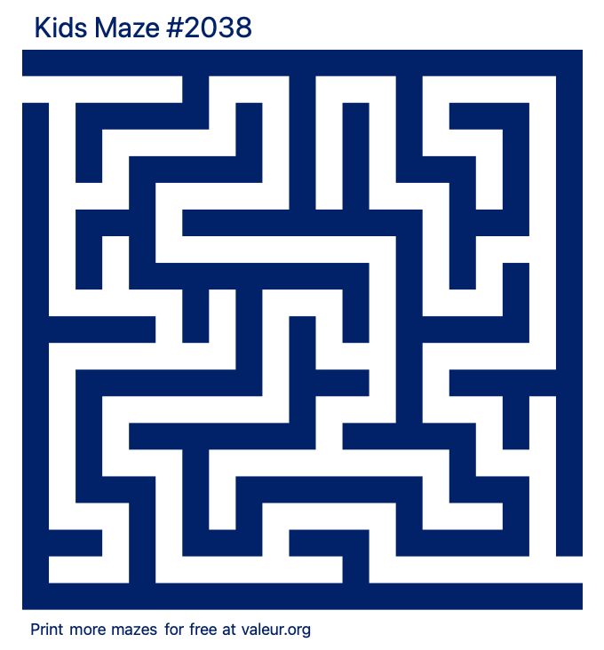 Free Printable Kids Maze number 2038