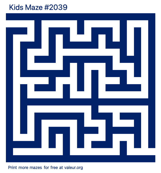 Free Printable Kids Maze number 2039
