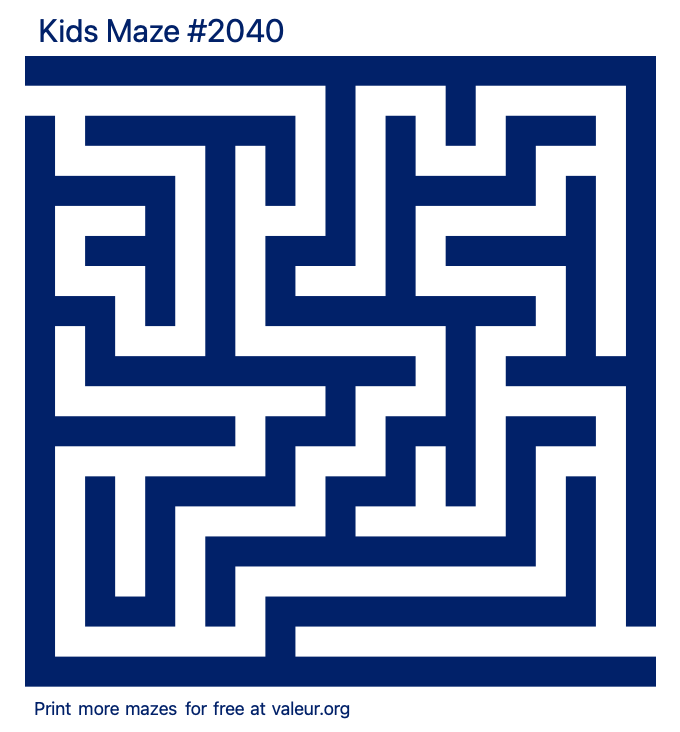 Free Printable Kids Maze number 2040