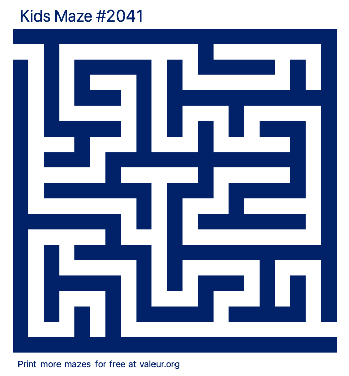 Free Printable Kids Maze number 2041