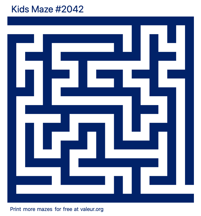 Free Printable Kids Maze number 2042
