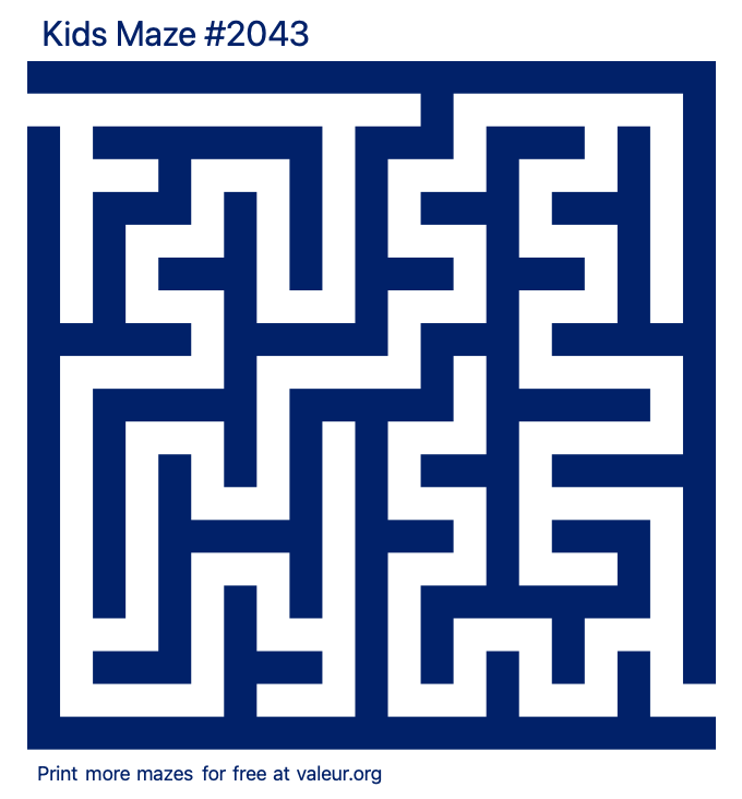 Free Printable Kids Maze number 2043