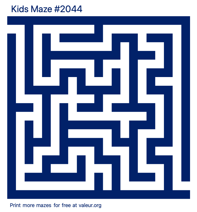 Free Printable Kids Maze number 2044