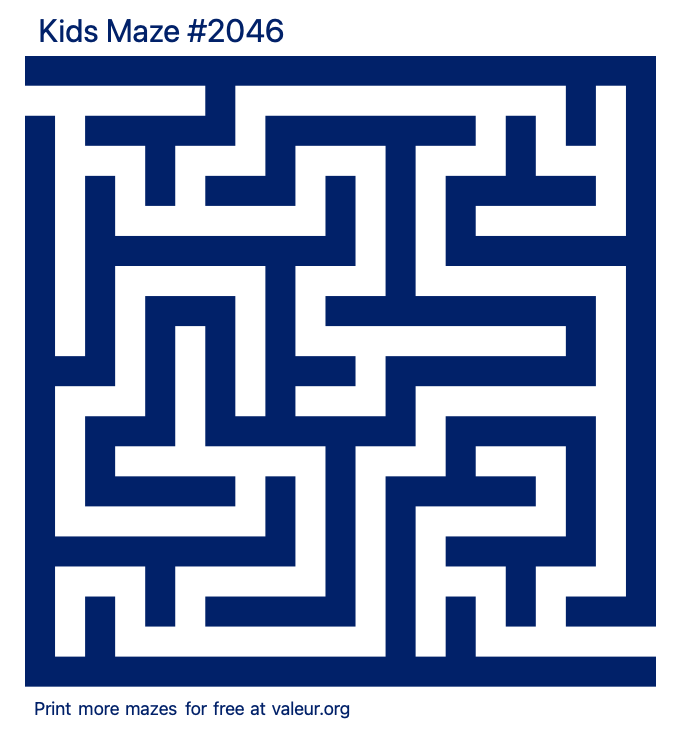 Free Printable Kids Maze number 2046