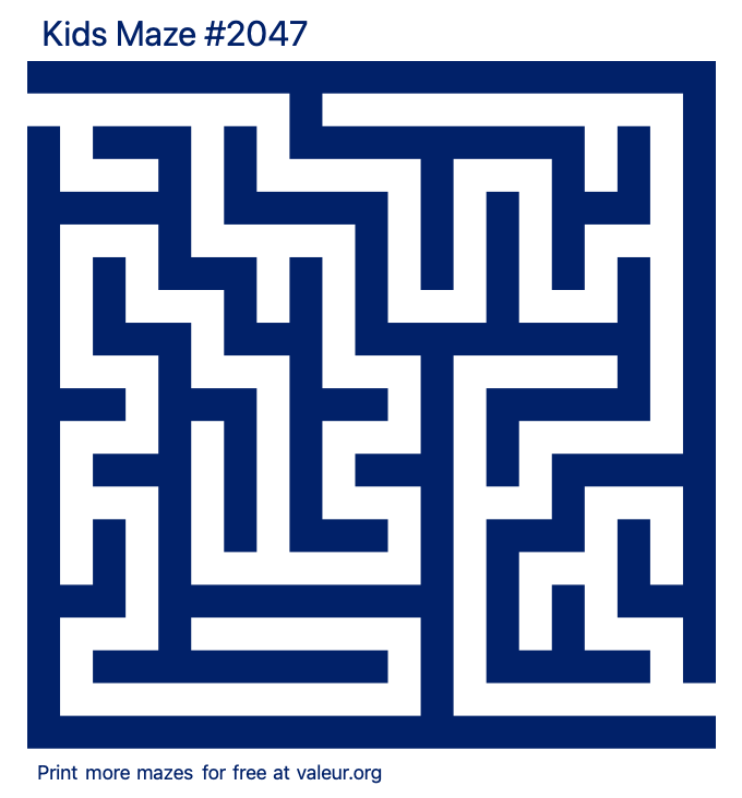 Free Printable Kids Maze number 2047