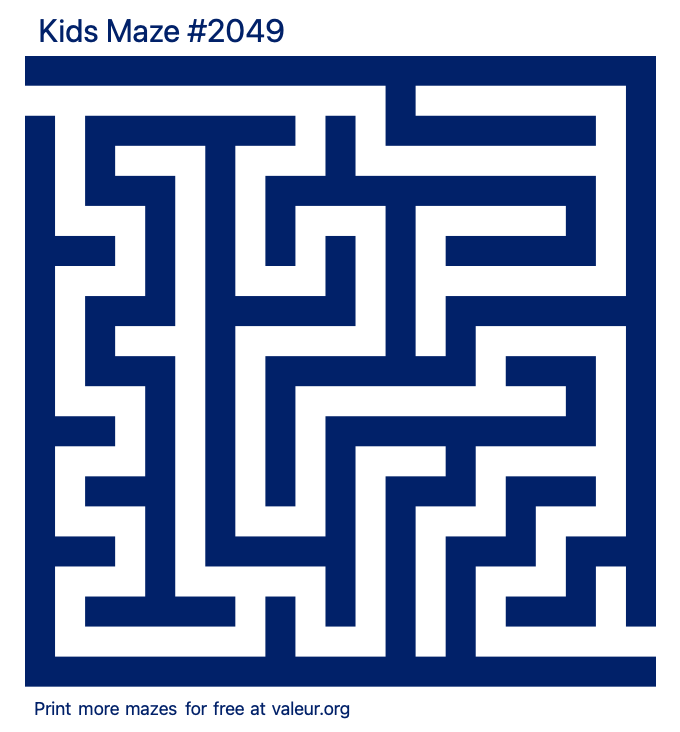 Free Printable Kids Maze number 2049