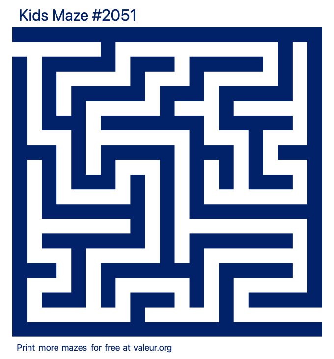 Free Printable Kids Maze number 2051