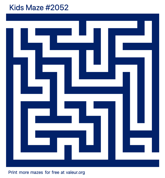 Free Printable Kids Maze number 2052