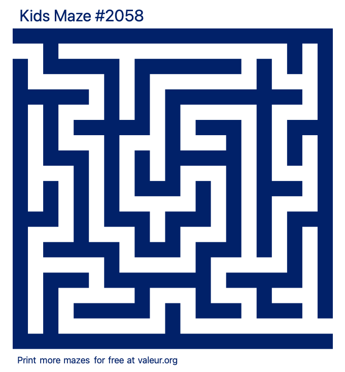 Free Printable Kids Maze number 2058