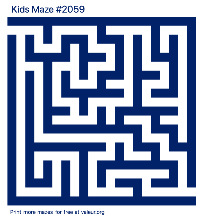 Free Printable Kids Maze number 2059