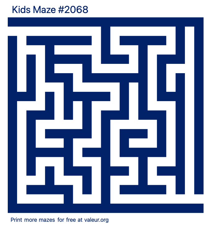 Free Printable Kids Maze number 2068