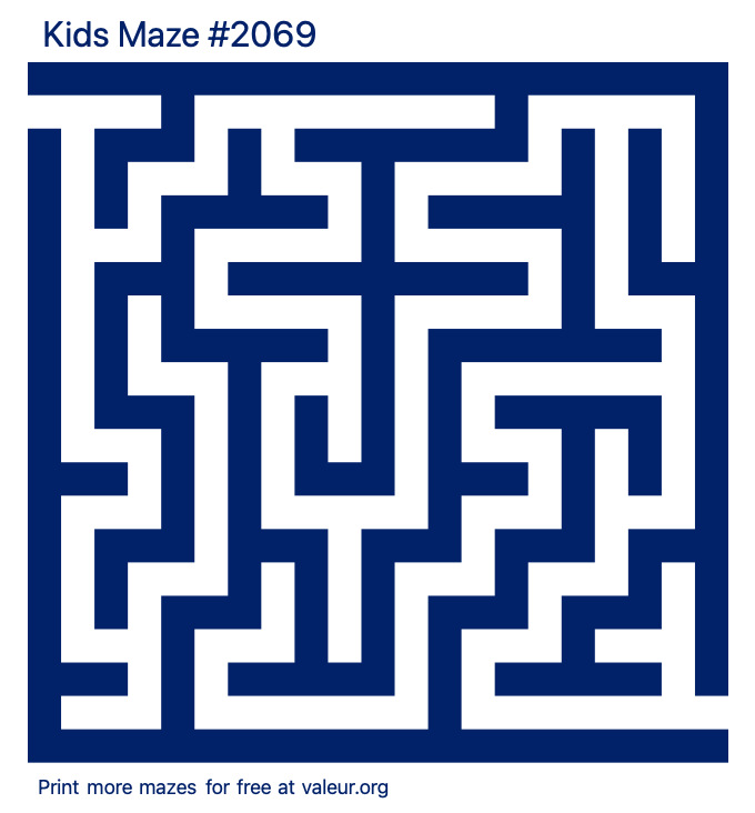 Free Printable Kids Maze number 2069