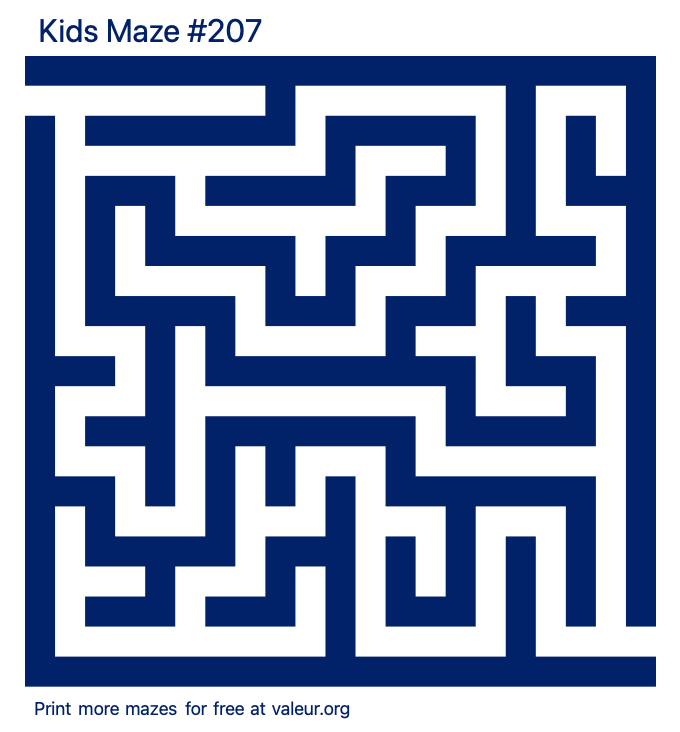 Free Printable Kids Maze number 207