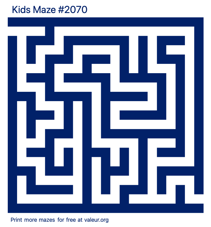 Free Printable Kids Maze number 2070