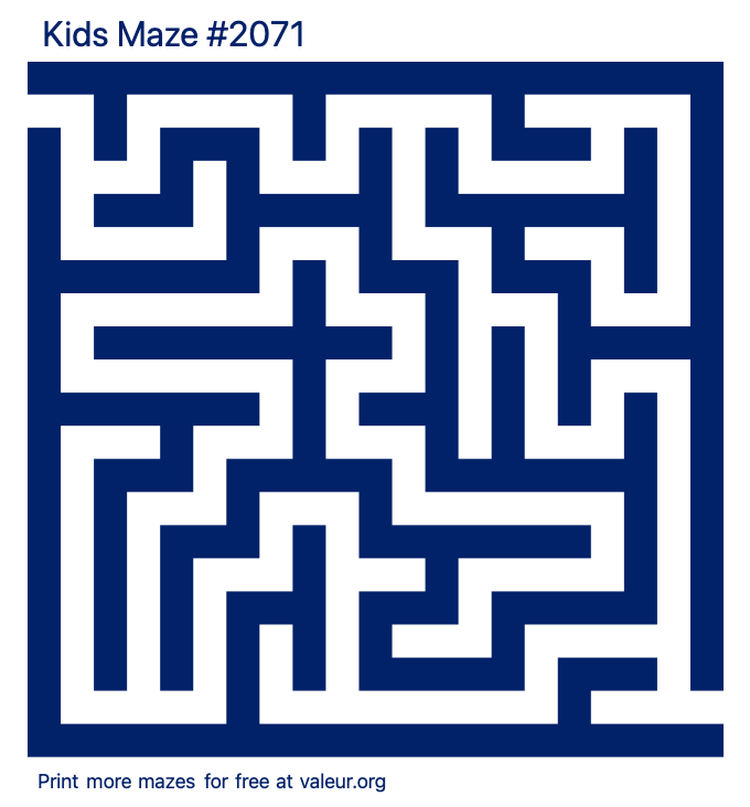 Free Printable Kids Maze number 2071