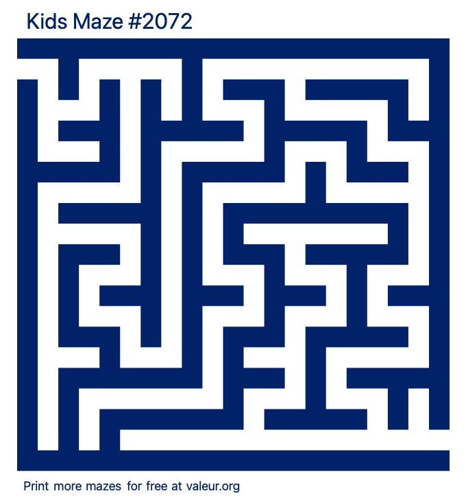 Free Printable Kids Maze number 2072