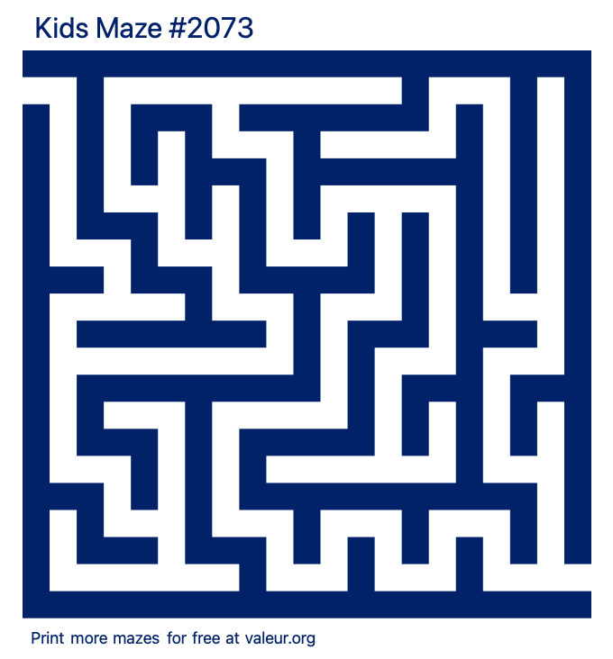 Free Printable Kids Maze number 2073