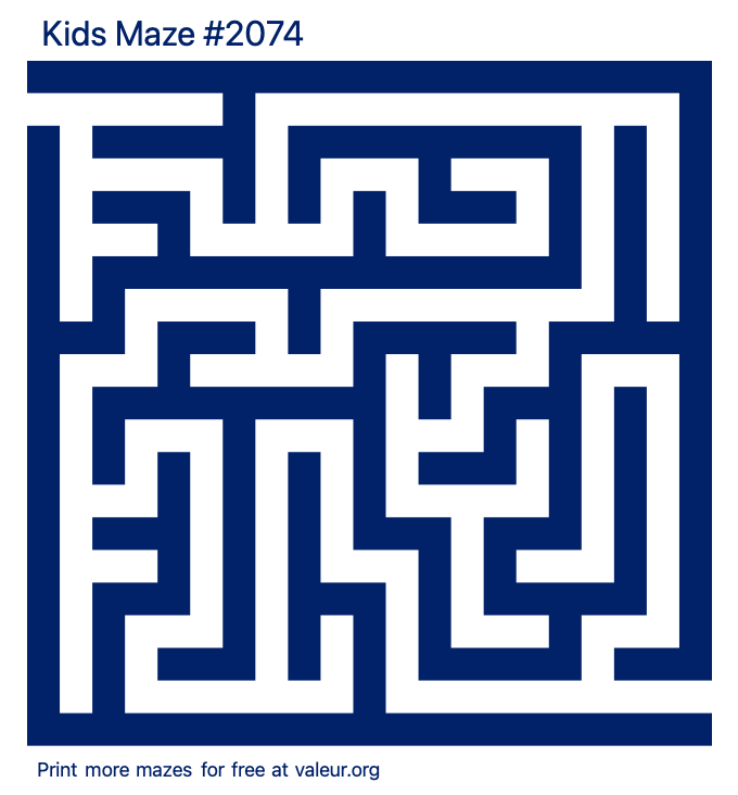 Free Printable Kids Maze number 2074