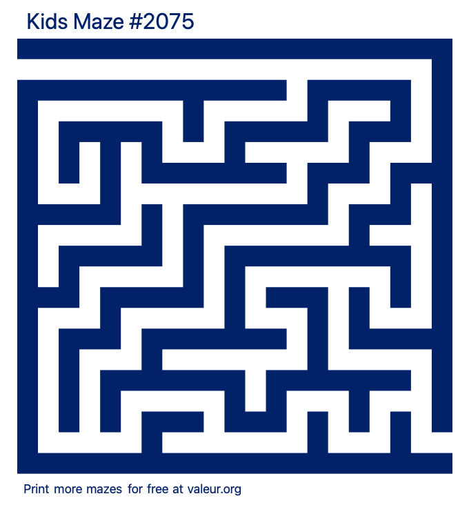 Free Printable Kids Maze number 2075