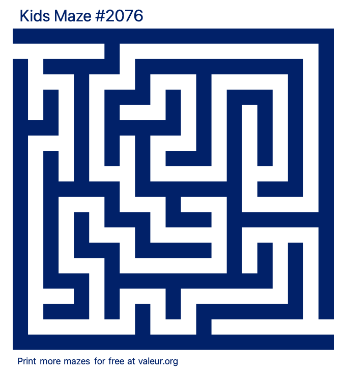 Free Printable Kids Maze number 2076