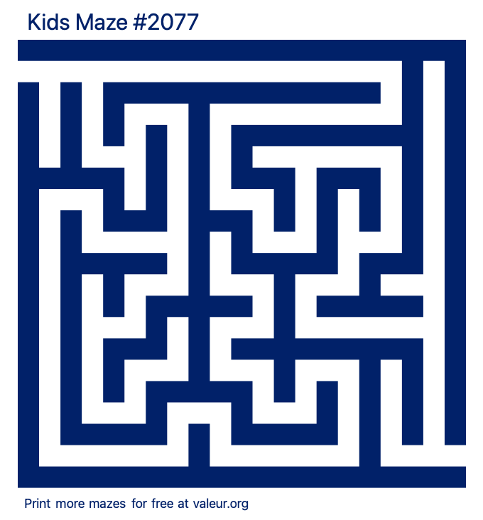 Free Printable Kids Maze number 2077