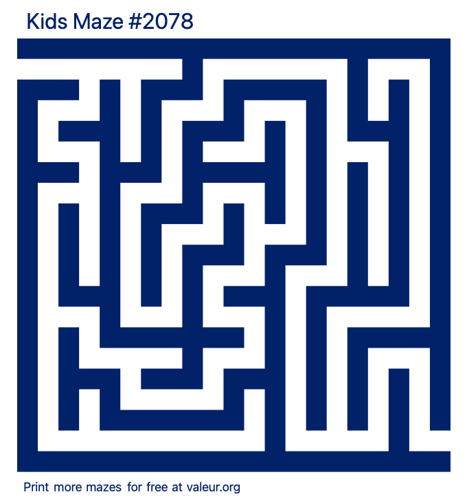 Free Printable Kids Maze number 2078